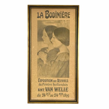 1899 Antoon Van Welie Exhibition Poster La Bodiniere printed by Lemercier Paris 