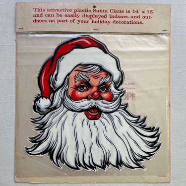 Vintage Santa Window Or Wall Decor On Plastic Sheets 14