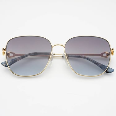 Lea Round Sunglasses - Gold / Gradient Gray