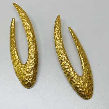 Designer Givenchy Hammered Gold Earrings