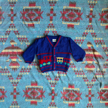 Vintage 1980s Kids Sesame Street Cardigan Sweater 