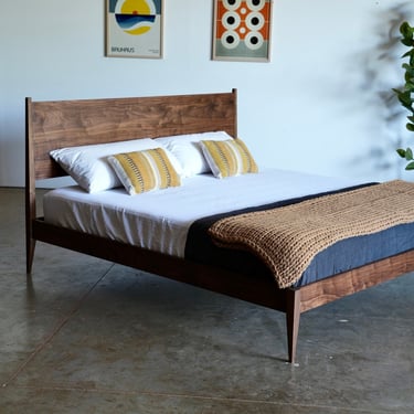 Mid Century Modern Walnut Bed | Solid Wood Platform | Beauty Bread ...