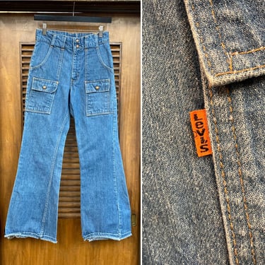 Vintage 1970’s w28 Levi’s Orange Tab “Bush Pants” Denim Flare Jeans, 70’s Pants, Vintage Clothing 
