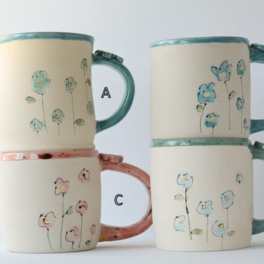 Watercolor Flower Mugs | Birthday Gift | Christmas Gift 