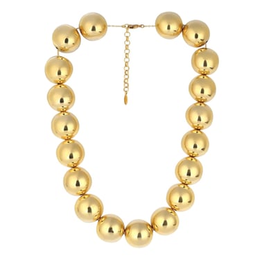 Gemma Polished Gold Beaded Statement Necklace