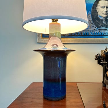 Vintage blue Danish lamp model 1070 by Soholm of Denmark 1960s 