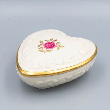 Lenox Heart Shaped Box | Vintage Porcelain Trinket Bowl 