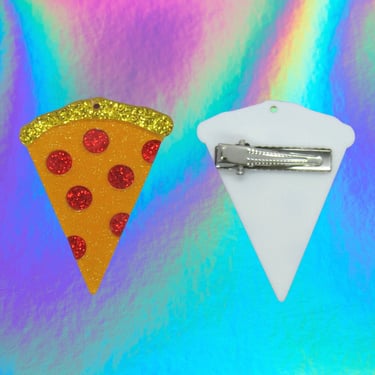 Pizza Hair Clip Pepperoni Slice Food Barrette 