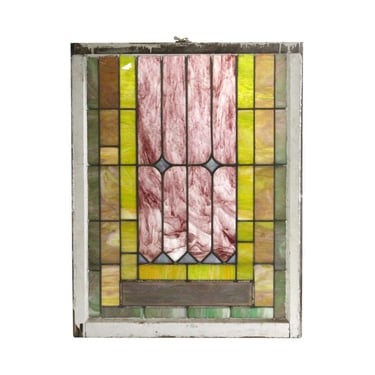 Reclaimed Wood Frame Stained Glass Church Window
