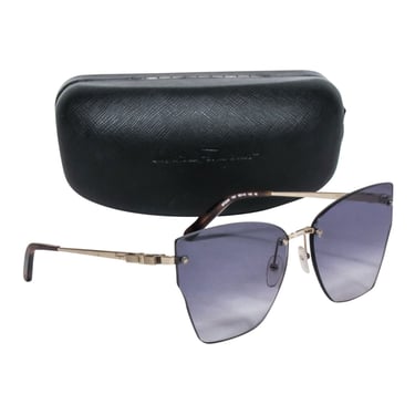 Ferragamo - Gradient Purple Lens Large Frameless Sunglasses
