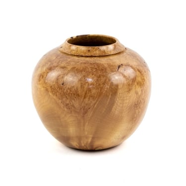 D Goines Hand-Turned Silver Maple Burl Wood Vase 