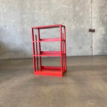 Mid Century Firetruck Red Bookcase