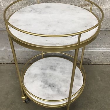 Rolling Marble and Gold Serving Table (Seattle)