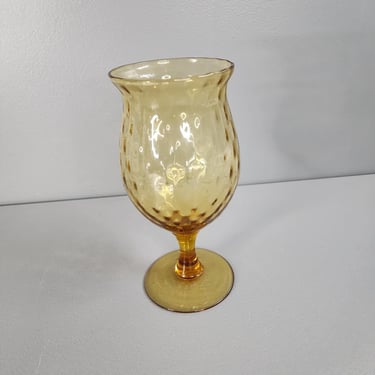Glass Amber Chalice Vase 