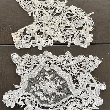 Lace remnants hand made Brussels mixed 
