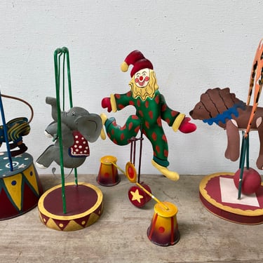 Your Choice! Vintage Circus Metal Figures, Moving Toy Statues, Elephant, Lion, Monkey And Clown, Circus Toys, Balancing, Moving, Swinging 