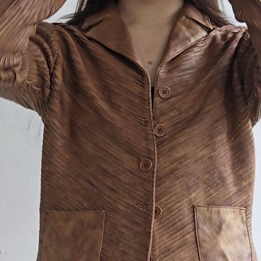 Cinnamon Pieced Leather Jacket
