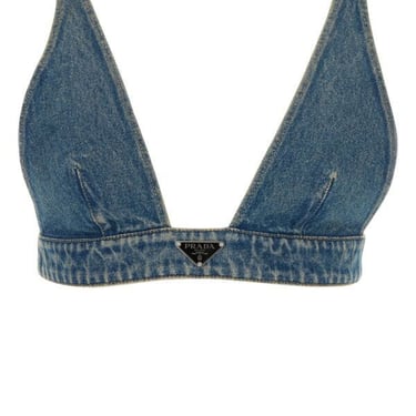 Prada Women Denim Crop-Top