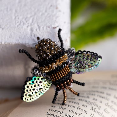 Embroidered Honey Bee Pin