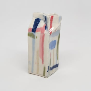Porcelain Milk Box Vase | Ceramic Mini Creamer | Handmade Pottery Bud Vase | Modern Farmhouse Decor 