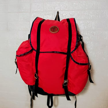 Vintage Backpack/ Old Backpack/ Vintage Rucksack/ Retro/Tourist Backpack/ Red and Blue Rucksack/ 70s 