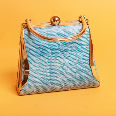 90s Light Blue Textured Silver Hardware Long Chain Purse Vintage Handle Mini Square Box Bag 