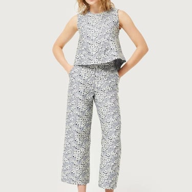 Compañia Fantasica - Floral Jacquard Pant - Blue & White