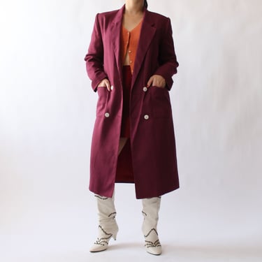 Vintage Magenta Tailored Duster