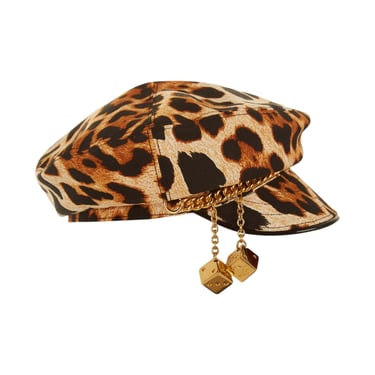 Dior Cheetah Print Logo Gambler Hat