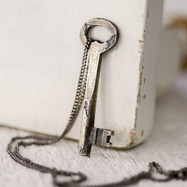 Sterling Silver Skeleton Key Pendant Necklace