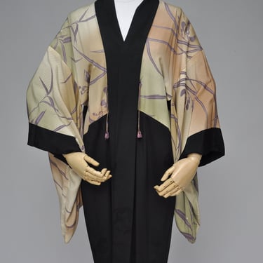 vintage early showa rinzu silk haori kimono XS-M 