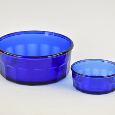 Pair of Cobalt Decorative Glass Bowls 