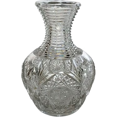 Large American Brilliant Period Cut Crystal Glass Carafe or Vase