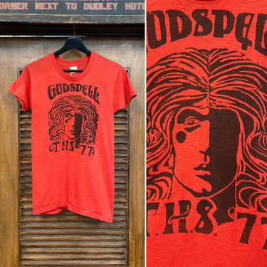 Vintage 1970’s “Godspell” Musical Pop Art High School Tee Shirt, 70’s T Shirt, 70’s Psychedelic, Vintage Clothing 