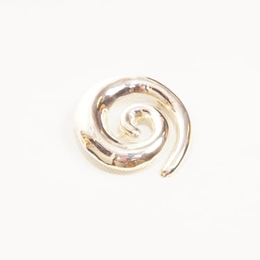 Vintage Sterling Silver Swirl Brooch, Abstract Modernist Spiral Pin, Polished Silver Brooch, Cute 925 Accessories, Funky Lapel Pin, 40mm 
