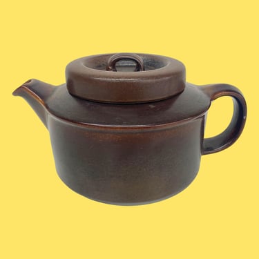 Vintage Arabia of Finland Teapot Retro 1960s Mid Century Modern + Ruska + Brown Ceramic + Matte Finish + MCM Kitchen + Drinking Tea/Coffee 