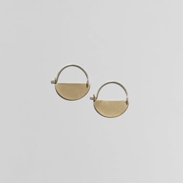 Rover & Kin - Matte Gold Half Moon Earrings: Small 1"
