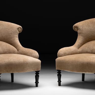 Pair of Napoleon III Slipper Chairs