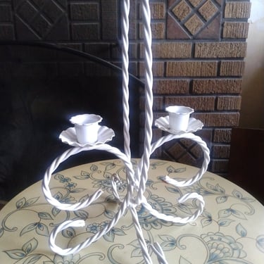 SHABBY CHIC Braided Candle Holder, Vintage Candle, Centerpiece 