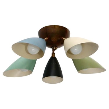 Multicolored 5 Shade Flush Mount