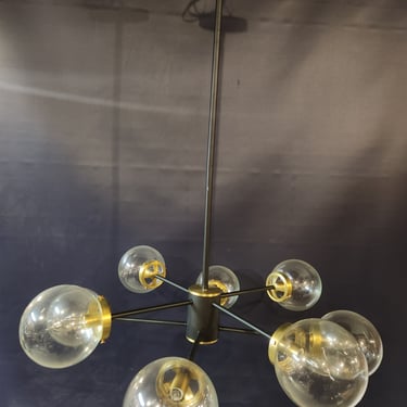 Contemporary 8 Bulb Black Sputnik Chandelier 32 x 37.5