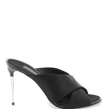 Dolce & Gabbana Satin Mules With Metal Heel. Women