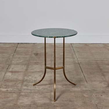 Cedric Hartman Brass Side Table with Marble Top 
