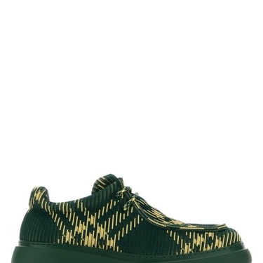 Burberry Man Embroidered Fabric Creeper Lace-Up Shoes