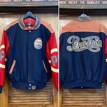 Vintage 1990’s Jeff Hamilton Pepsi Cola Varsity Athletic Wool Jacket, 90’s Jacket, 90’s Athletic Jacket, 90’s Letterman, Vintage Clothing 