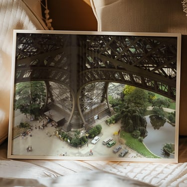 Vintage Kodachrome Slide Reprint Poster, Eiffel Tower from Above, Paris 1978, Unframed 