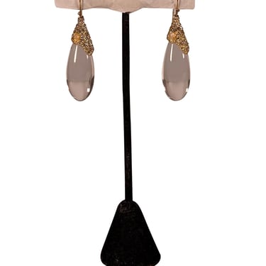 Alexis Bittar - Glass Teardrop Dangle Earrings w/ Gold Detail