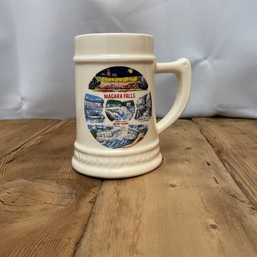 Niagara Falls NY New York Ceramic Beer Stein Mug 1960s vintage Road Trip 