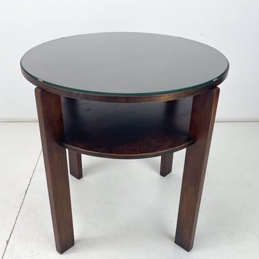 1940's Round Coffee Table, Czechoslovakia / Vintage Coffee Table / Wooden Coffee or Side Table 