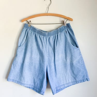 Vintage 1980s High Waisted Denim Shorts / L 
